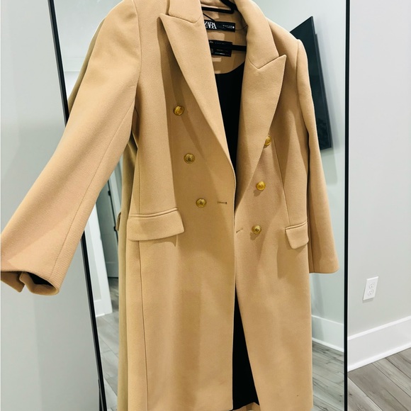 Zara Jackets & Blazers - Zara Tan Double-Breasted Trench Coat